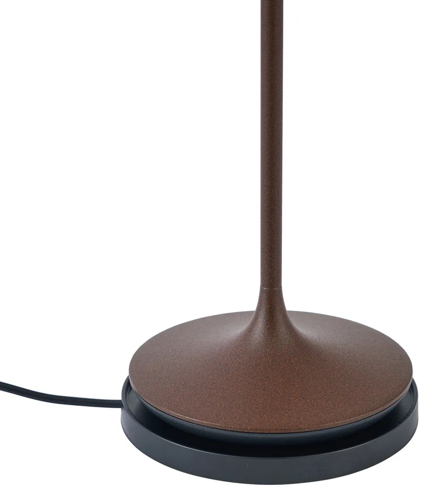 Candeeiro de mesa castanho ferrugem incluindo LED IP65 recarregável com estação de carregamento - Bass Moderno