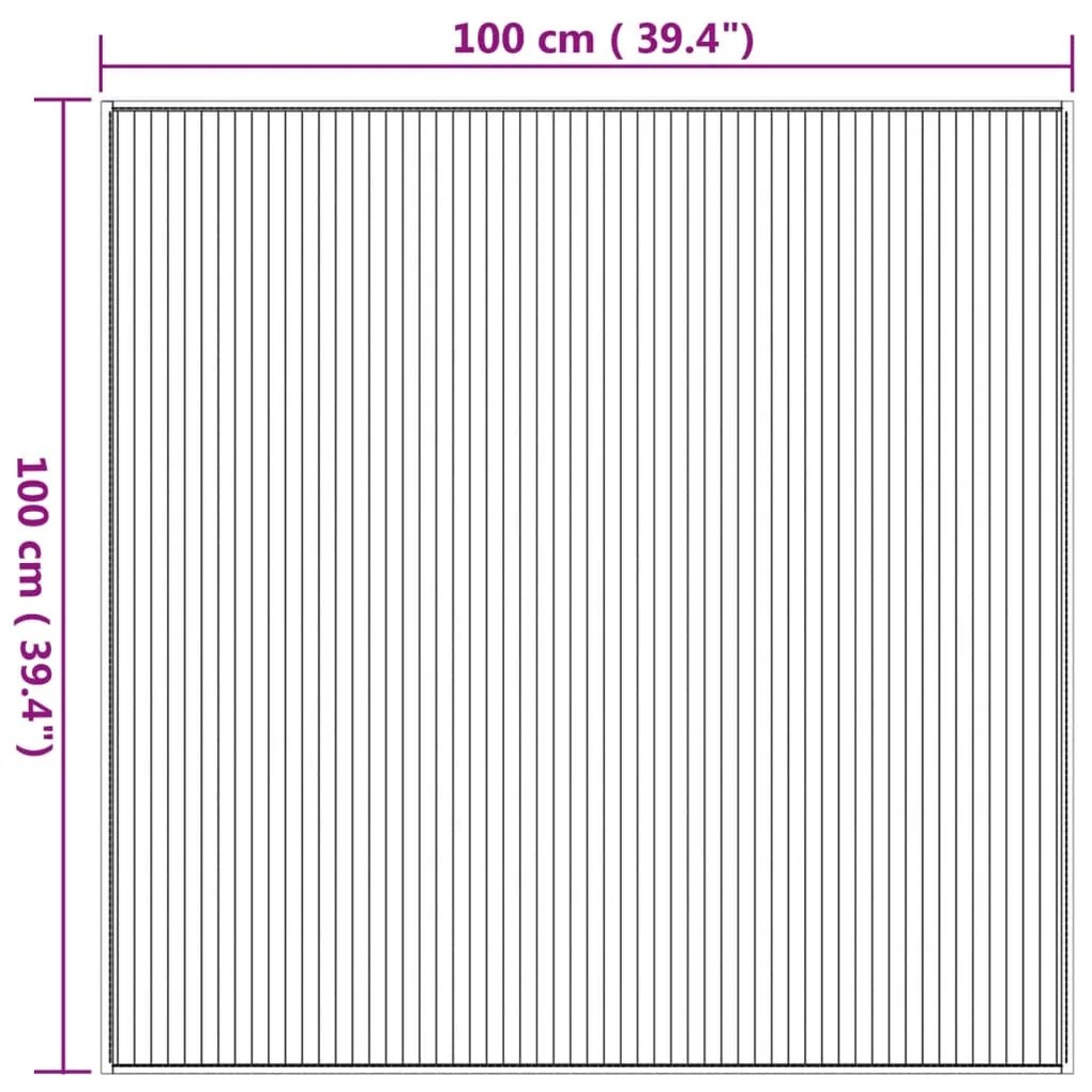 Tapete quadrado 100x100 cm bambu natural