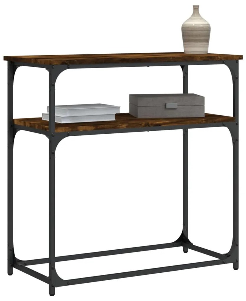 Mesa consola 75x35,5x75 cm derivados de madeira carvalho fumado