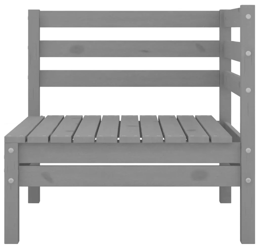 5 pcs conjunto lounge de jardim pinho maciço cinzento