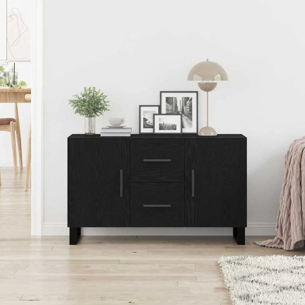 Sideboard vidaXL Preto Carvalho 100x36x60 cm Madeira de Engenharia
