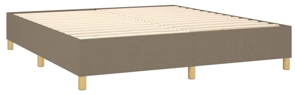 Cama box spring colchão/LED 160x200 cm tecido cinza-acastanhado