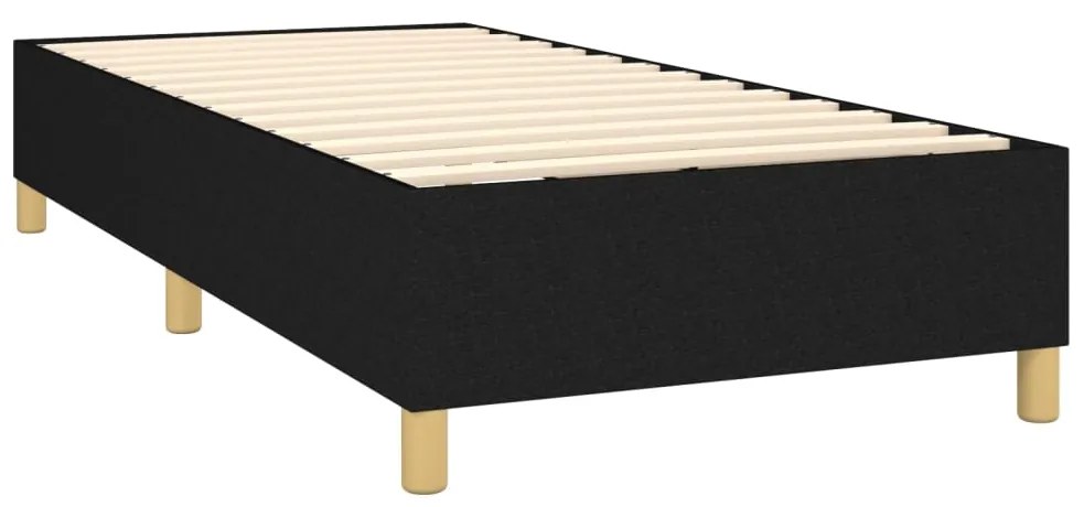 Cama com molas/colchão 100x200 cm tecido preto
