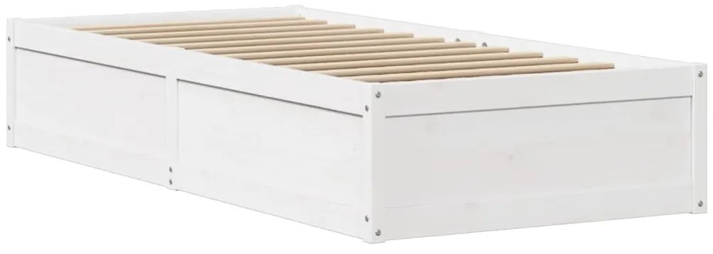 Cama sem colchão 90x190 cm madeira de pinho maciça branco