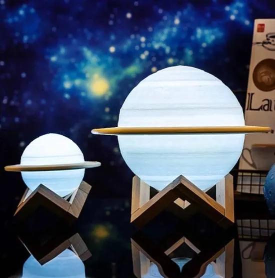 Lámpara de Mesa Led Batería Saturno 3D