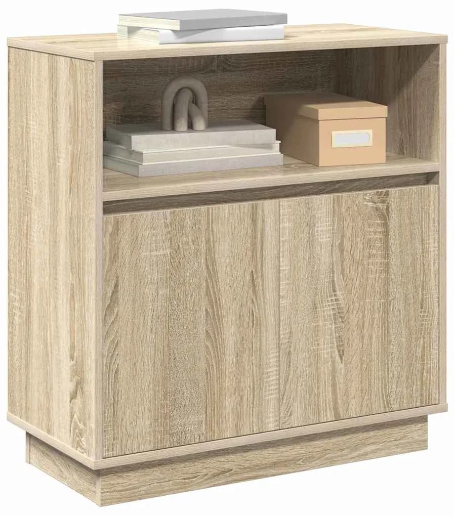 Sideboard com LED Carvalho Sonoma 71x34,5x75 cm em Madeira Ingienirada
