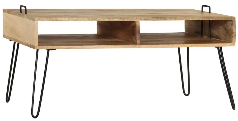 Mesa de centro em madeira de mangueira maciça 100x60x45 cm
