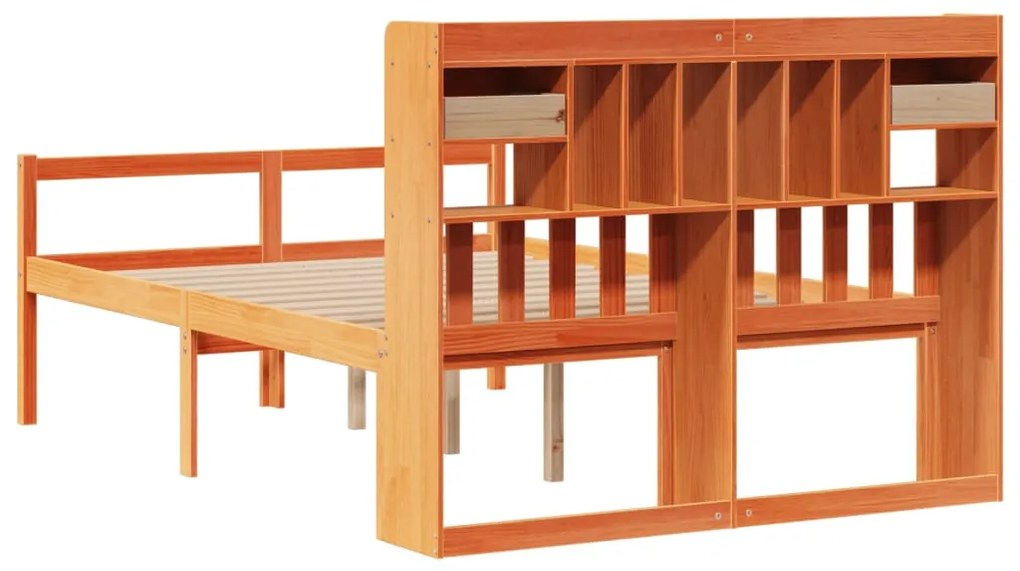 Cama com estante sem colchão 150x200 cm pinho maciço