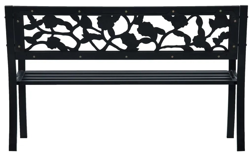 Banco jardim 125 cm aço preto