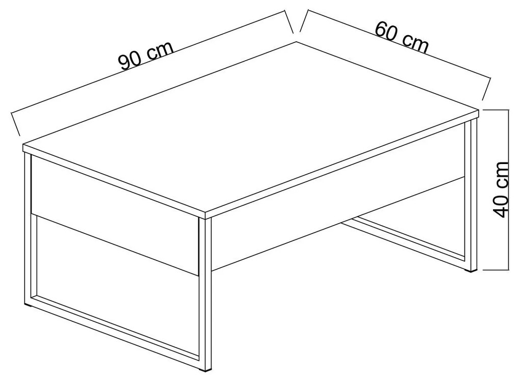 Mesa de Centro "Madrid" - Travertino Mármore e Prata - 90x60x40cm