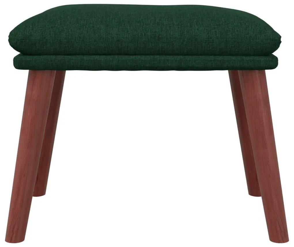 Apoio de pés 45x29,5x35 cm tecido verde-escuro
