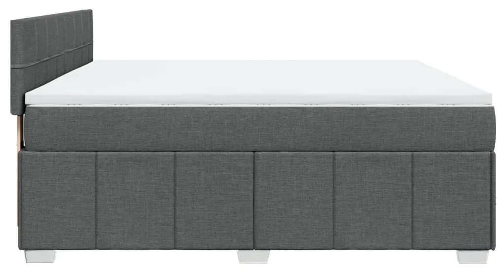 Cama com molas/colchão 180x200 cm tecido cinzento-escuro