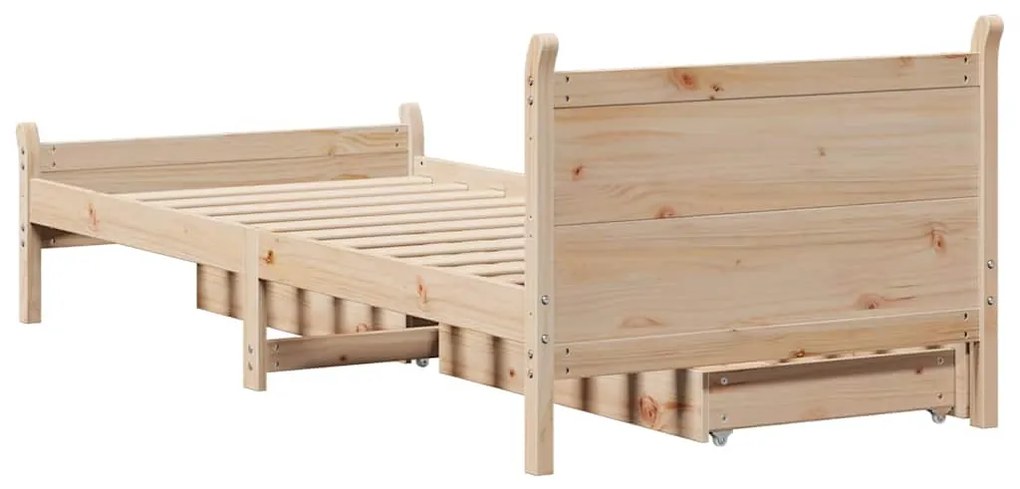 Cama sem colchão 75x190 cm madeira de pinho maciça