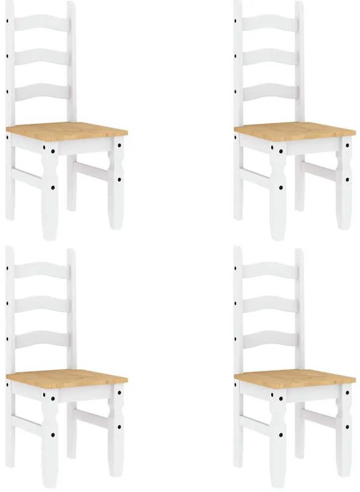 5 pcs conjunto de jantar Panama madeira pinho maciça branco