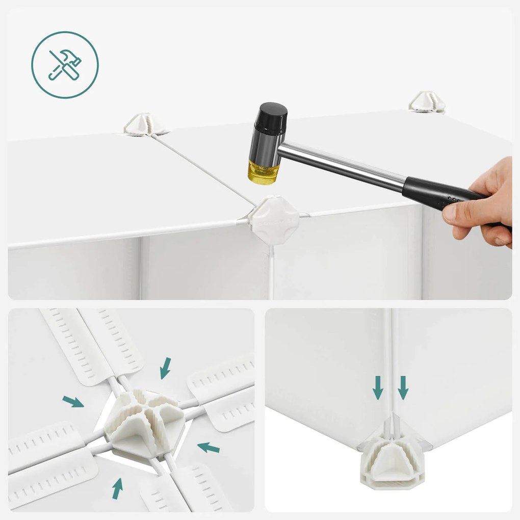 Conjunto de 16 cubos arrumação para crianças 123 x 31 x 123 cm Branco