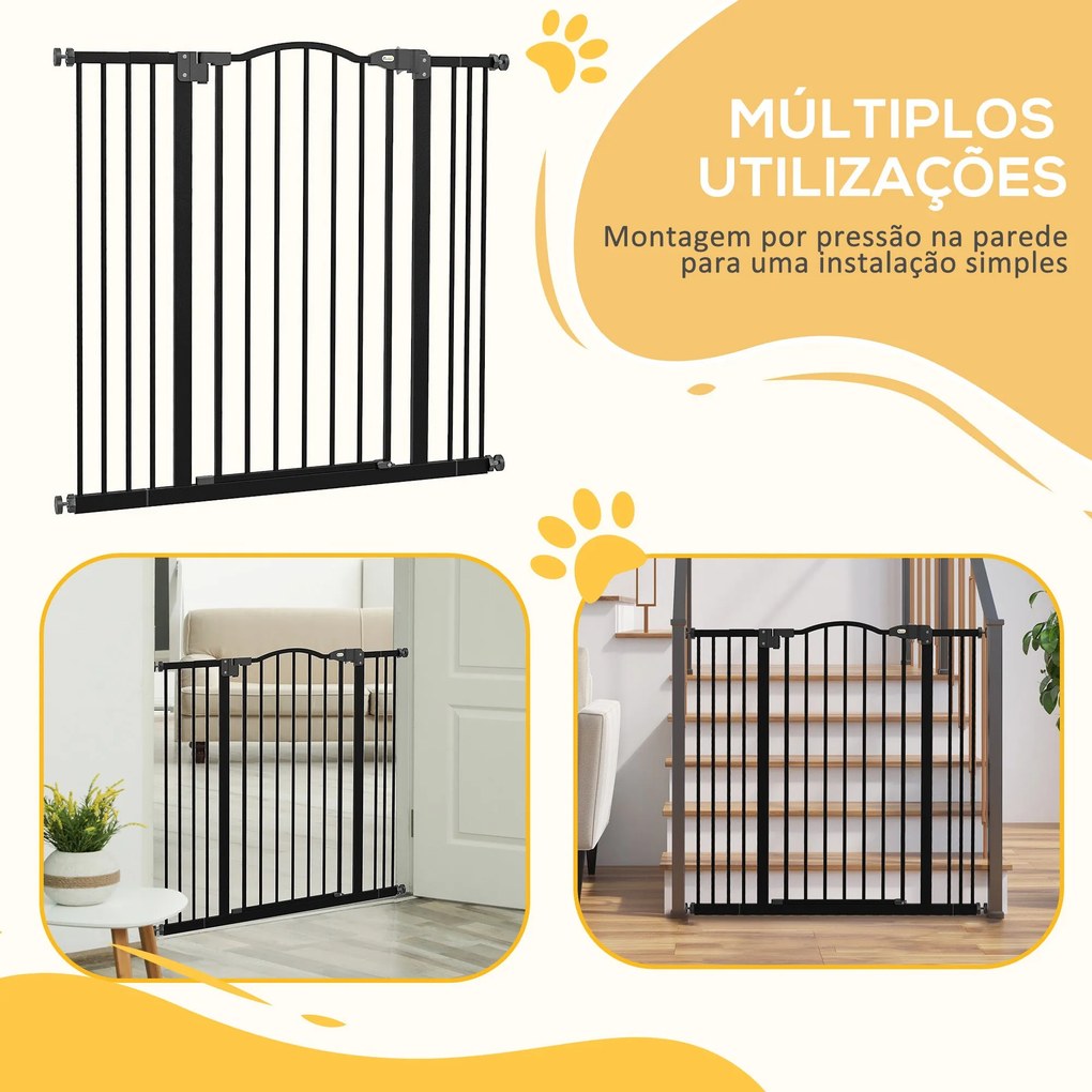 PawHut Barreira de Segurança para Cães Barreira com Largura Ajustável