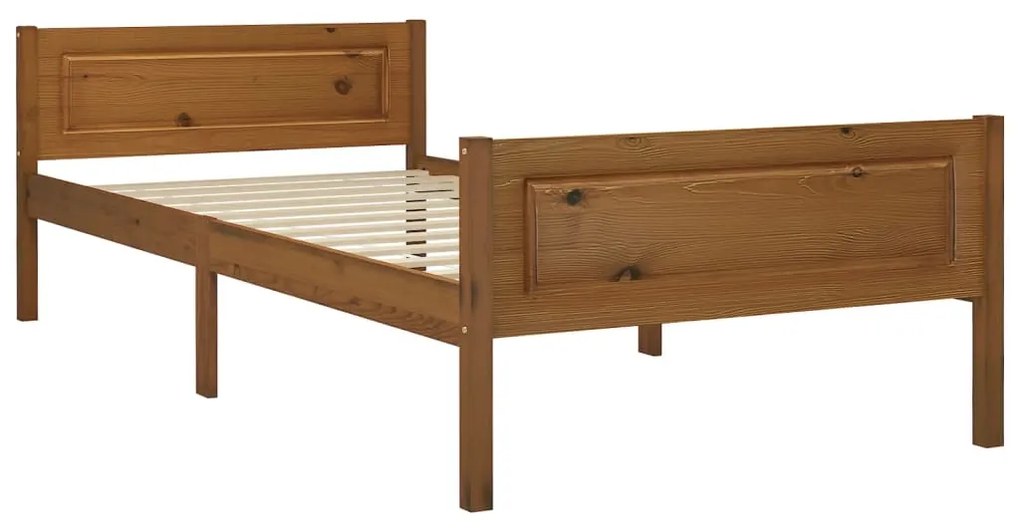 Estrutura de cama 90x200 cm pinho maciço castanho mel
