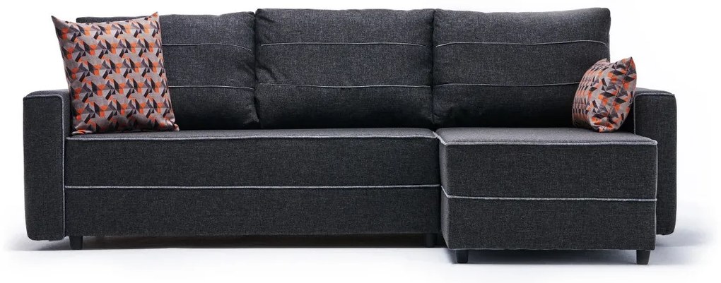 Sofá-cama de canto Ece – Antracite – 242 cm x 88 cm x 90 cm