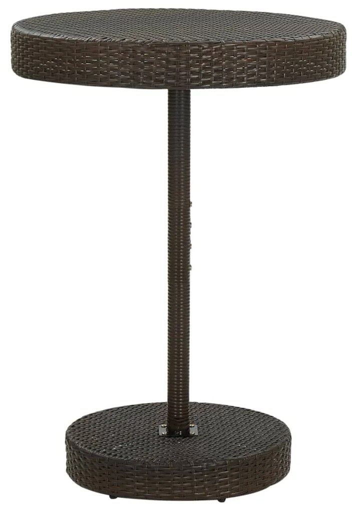 45858 vidaXL Mesa de jardim 75,5x106 cm vime PE castanho