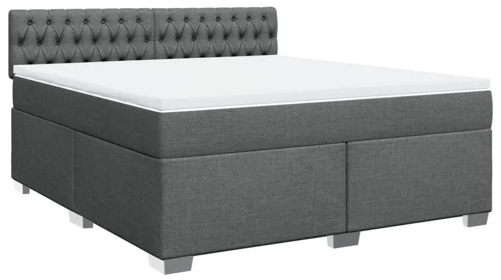 Cama com molas/colchão 180x200 cm tecido cinzento-escuro