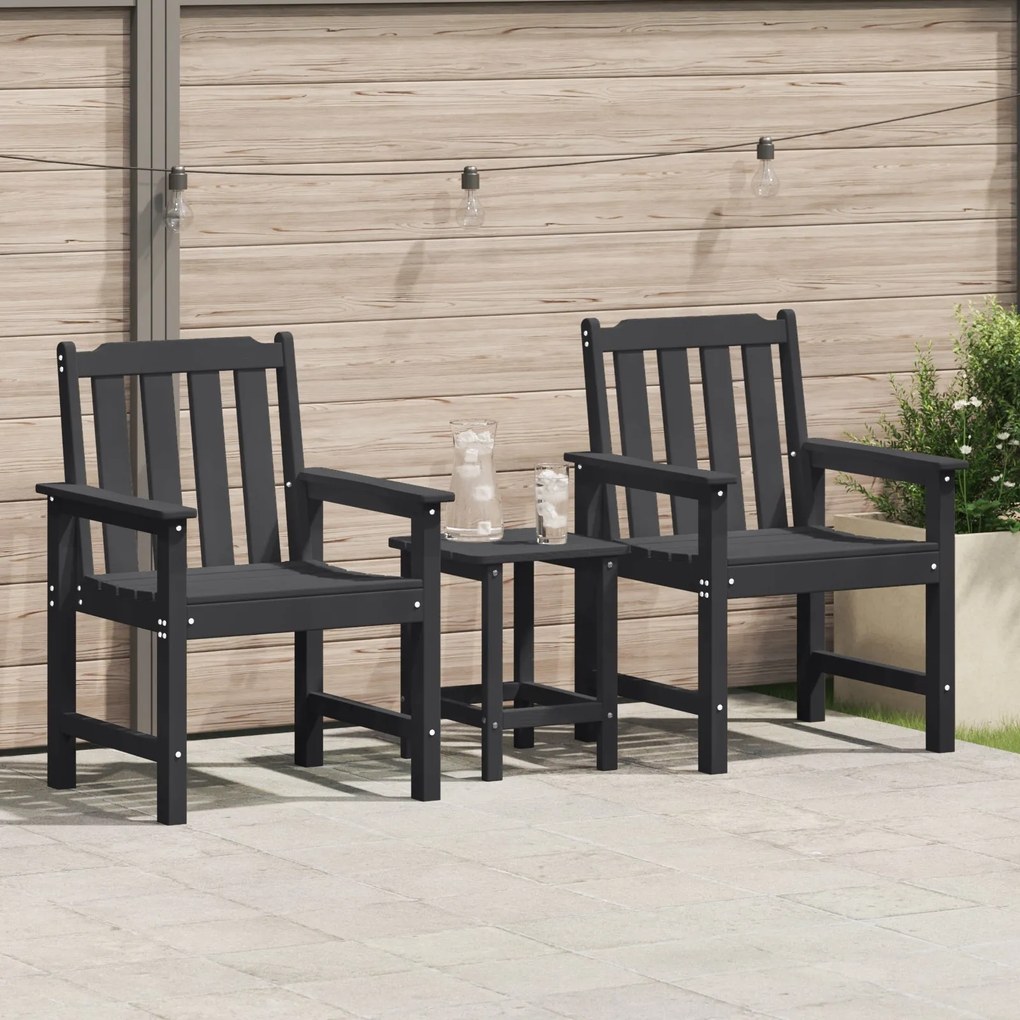 Cadeiras de Jantar 2 pcs Preto HDPE