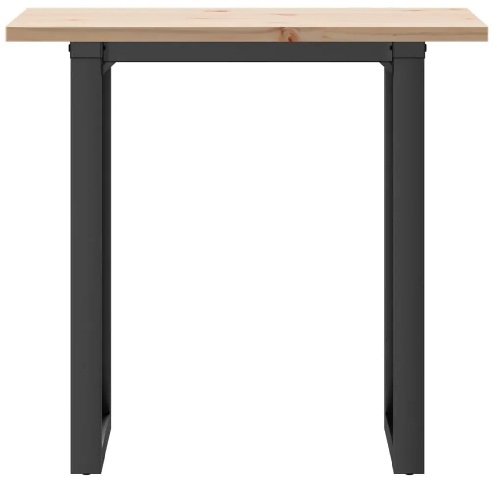 Mesa de jantar estrutura em O 80x50x75,5 cm pinho/aço