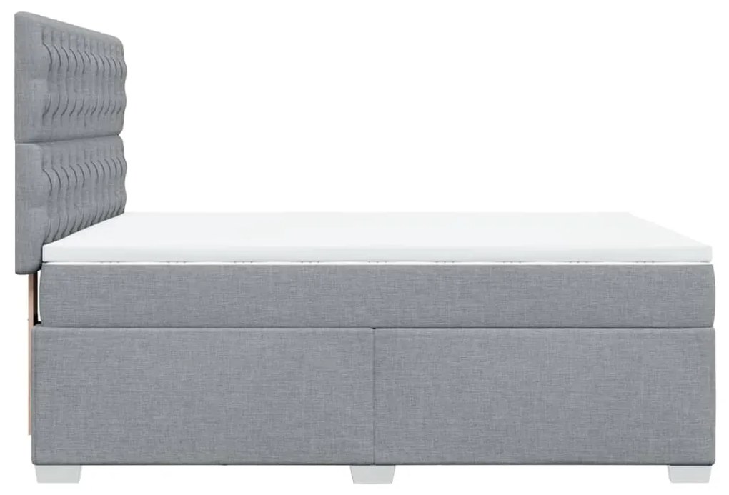 Cama com molas/colchão 140x190 cm tecido cinzento-claro