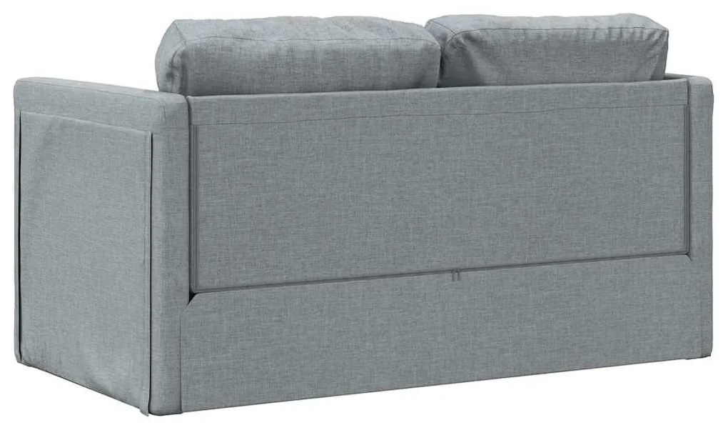 Sofá-cama sem pés 112x174x55 cm tecido cinzento-claro
