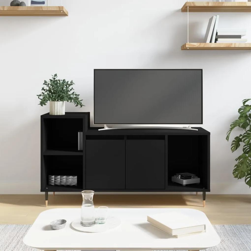 Móvel de TV 100x35x55 cm madeira processada preto