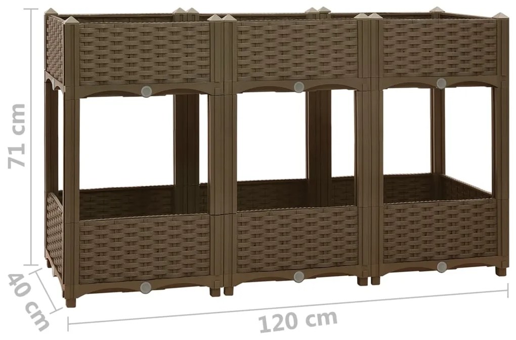 Canteiro elevado 120x40x71 cm polipropileno