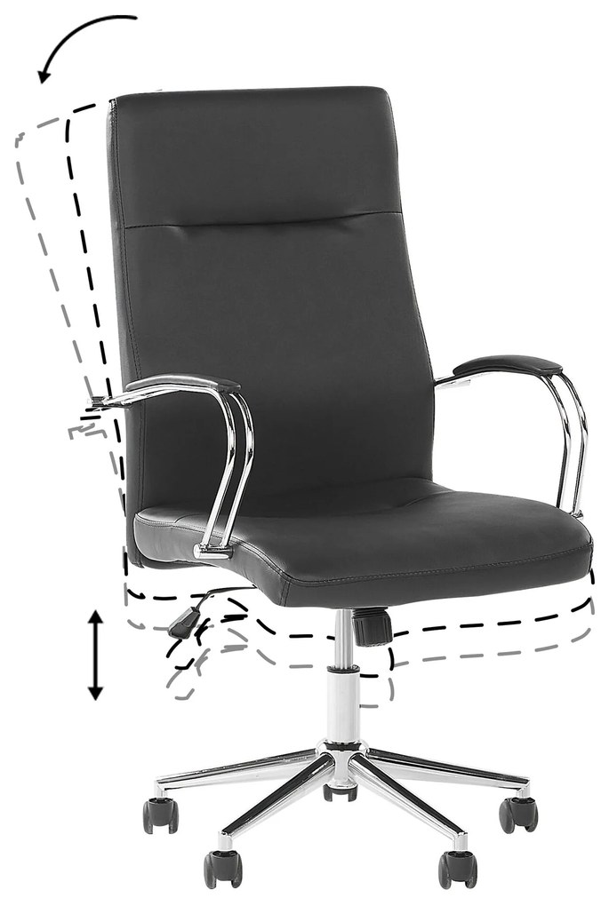 Cadeira de escritório em pele sintética preta OSCAR Beliani