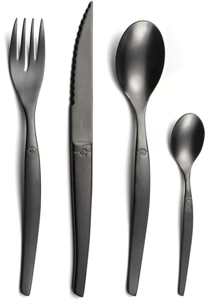 Lou Laguiole Conjunto de talheres Jet 16 pcs preto pré-lavado