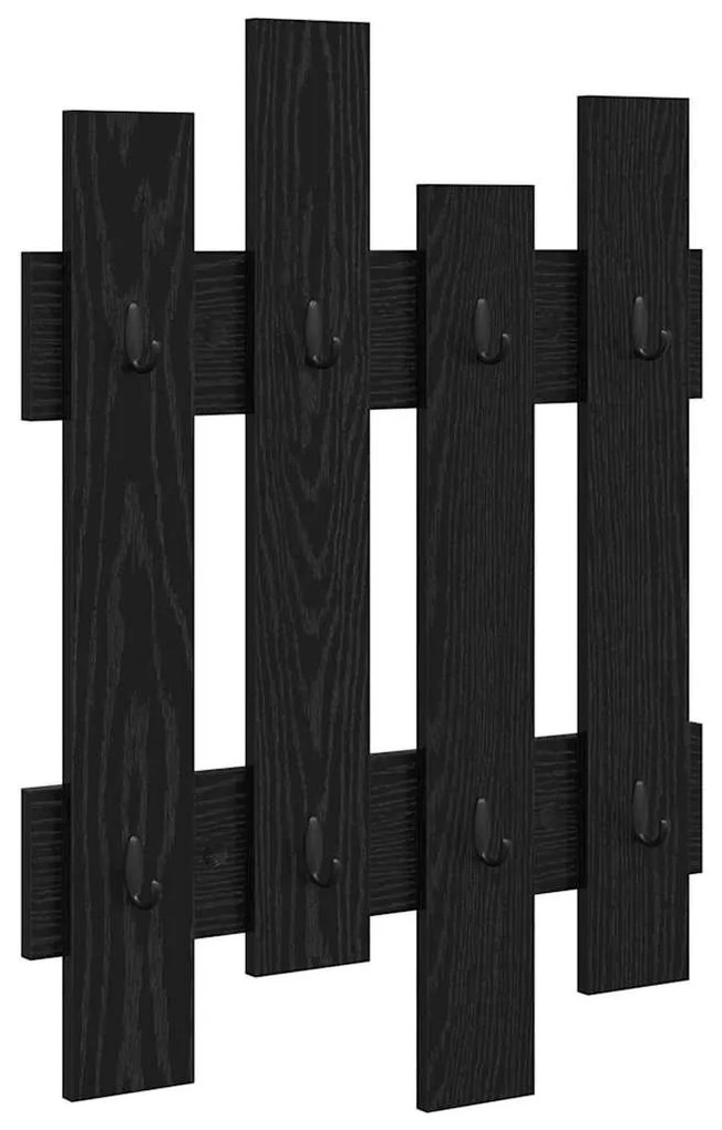 Cabideiro de Parede Carvalho Preto 60 x 3 x 82 cm