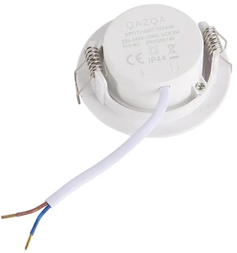 LED Conjunto de 5 focos embutidos brancos reguláveis em 3 níveis - Ulo Moderno
