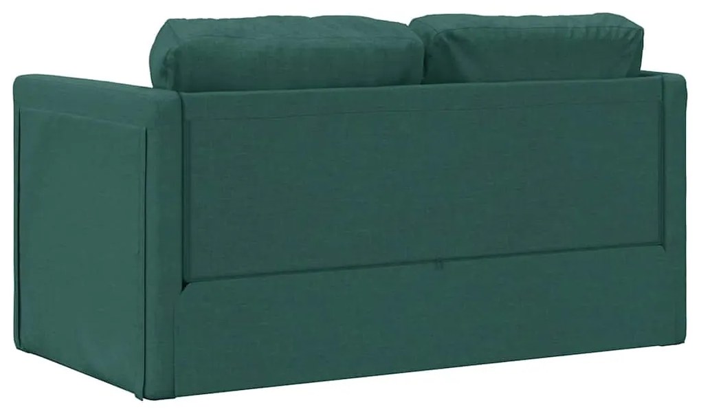 Sofá-cama sem pés 112x174x55 cm tecido verde-escuro