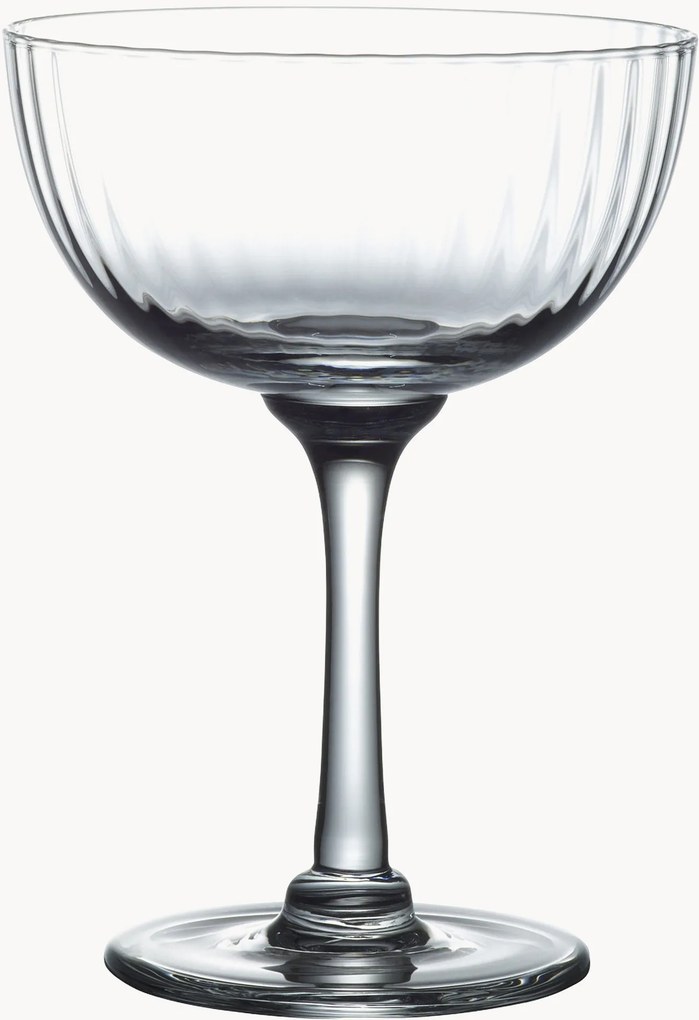 Taças de champanhe em cristal artesanal Ripple, conjunto de 4