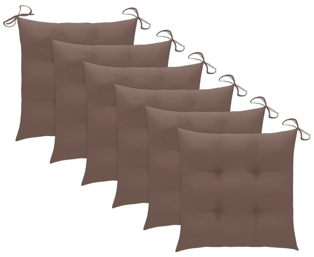 Cadeiras de jardim 6 pcs c/ almofadões madeira de acácia maciça
