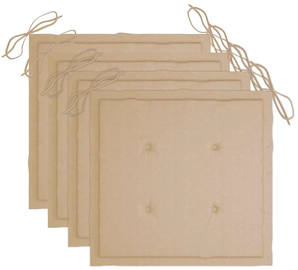 Cadeiras de jantar p/ jardim 3 pcs c/ almofadões acácia maciça