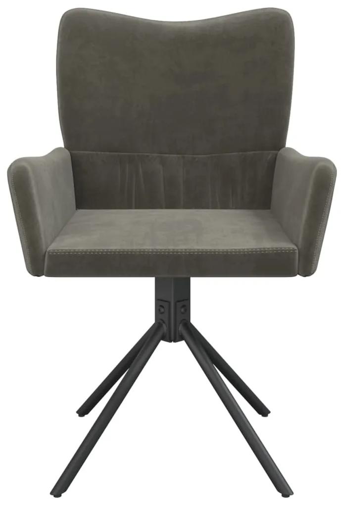 Conjunto de 2 Cadeiras Fabian Giratórias em Veludo - Cinzento Escuro -