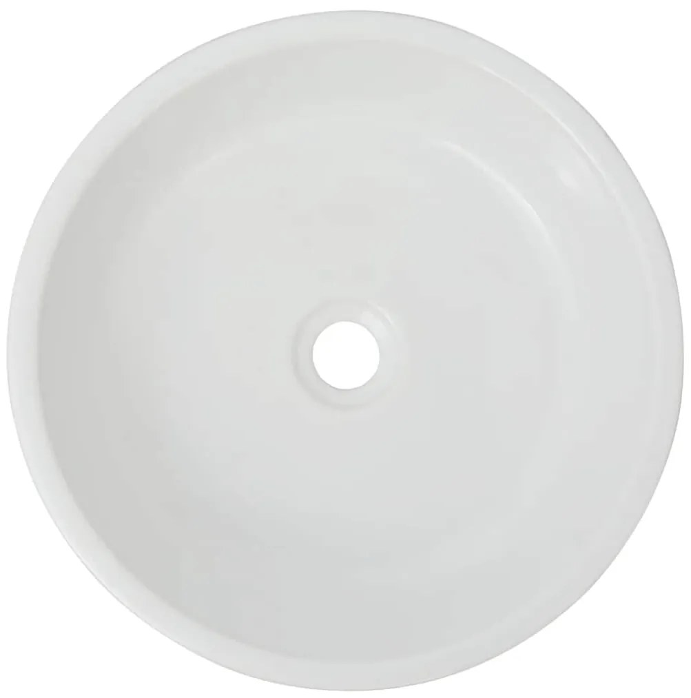 Lavatório redondo em cerâmica branco 42x12 cm