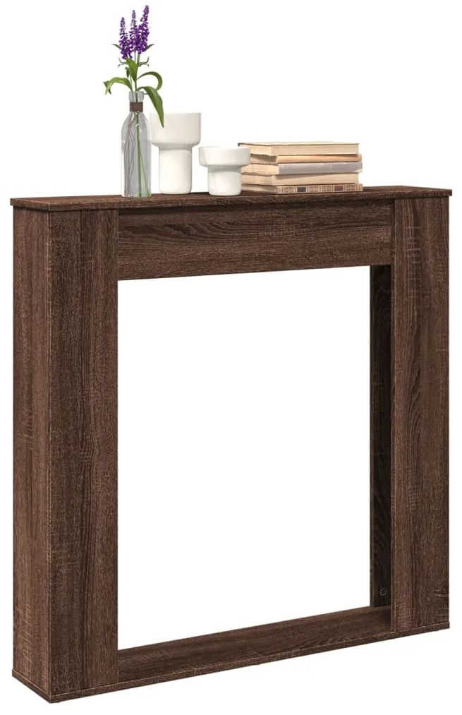 vidaXL Cornija lareira 100x20x100 cm deriv. madeira carvalho castanho