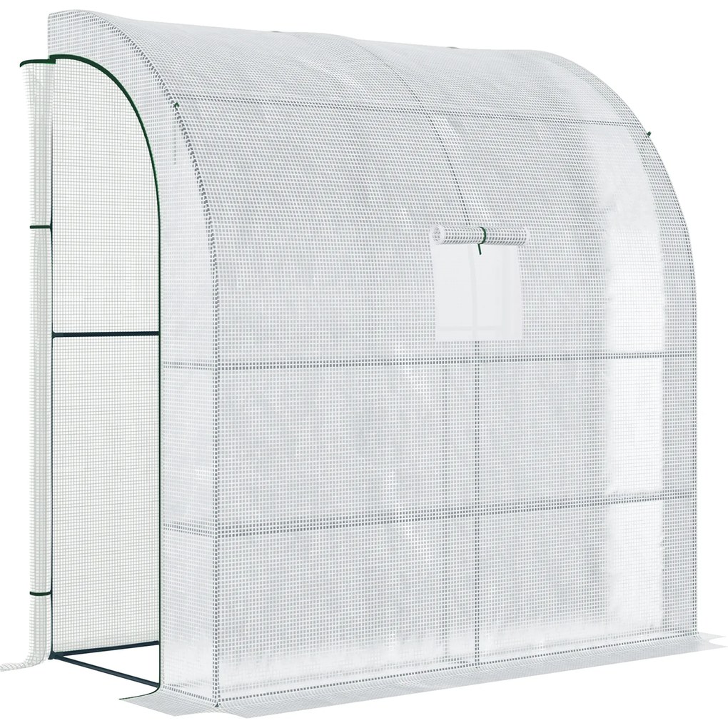 Outsunny Estufa Pequena Estufa de Exterior com Janelas Prateleiras de 3 Níveis Estufa para Cultivo de Plantas Flores 200x100x215 cm Branco | Aosom Portugal