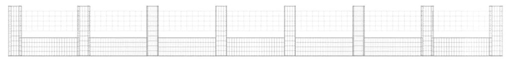 Cesto gabião em forma de U c/ 8 postes 860x20x100 cm ferro