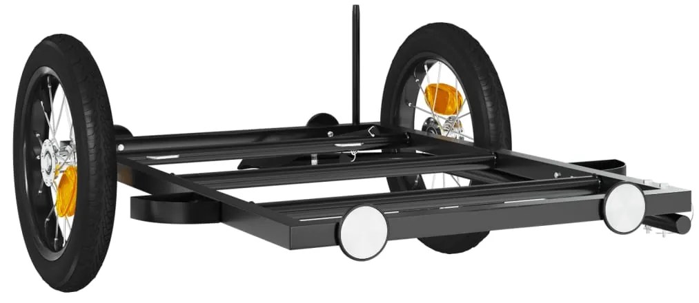Reboque para bicicleta 122x53x28 cm ferro preto