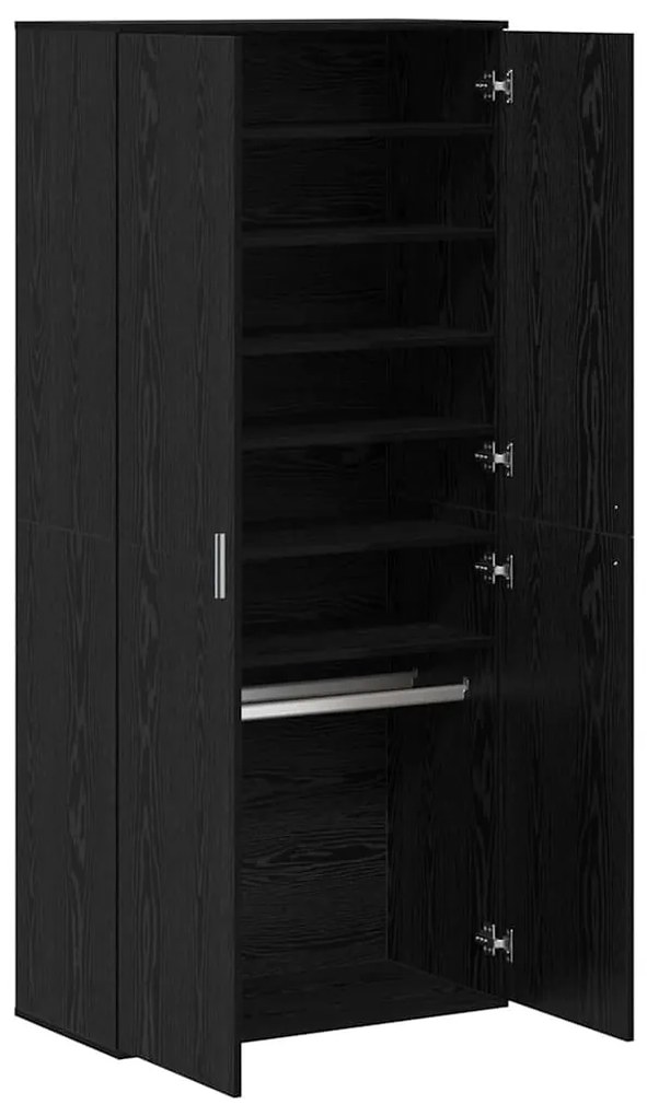 Highboard Carvalho Preto 80x39x178 cm Madeira Revestida