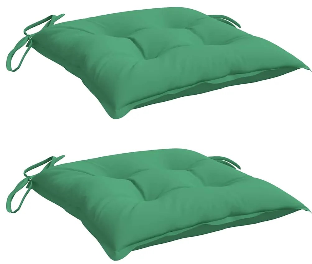 Almofadões de cadeira 2 pcs 40x40x7 cm tecido oxford verde