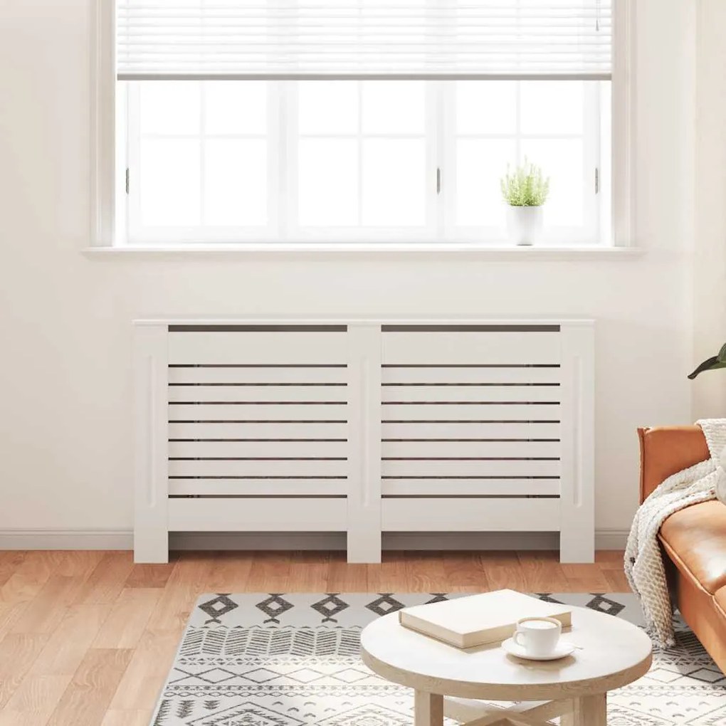 Cobertura de radiador 152x19x81,5 cm MDF branco