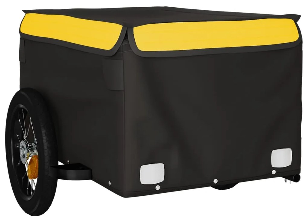 Reboque para bicicleta 30 kg ferro preto e amarelo