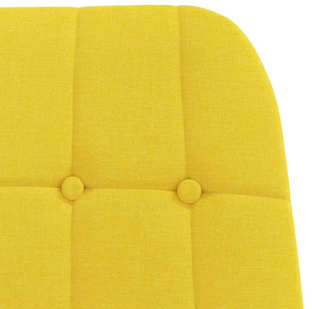 Cadeira de descanso com apoio de pés tecido amarelo-claro