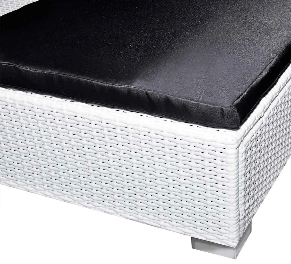 8 pcs conjunto lounge de jardim c/ almofadões vime PE branco